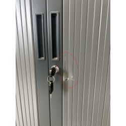 Armoire Basse à Rideaux de Bureau MTI 2 Tablettes Corps et Rideaux Anthracite 120x105x43cm pas cher