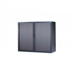 Armoire Basse à Rideaux de Bureau MTI 2 Tablettes Corps et Rideaux Anthracite 120x105x43cm - AM1210R-GA