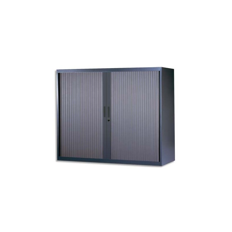 Armoire Basse à Rideaux de Bureau MTI 2 Tablettes Corps et Rideaux Anthracite 120x105x43cm - AM1210R-GA