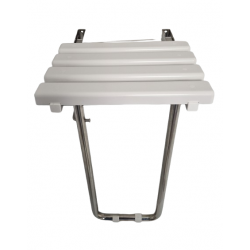 Tabouret Siège de Douche Rabattable DELABIE Inox Blanc 380x340x480 mm