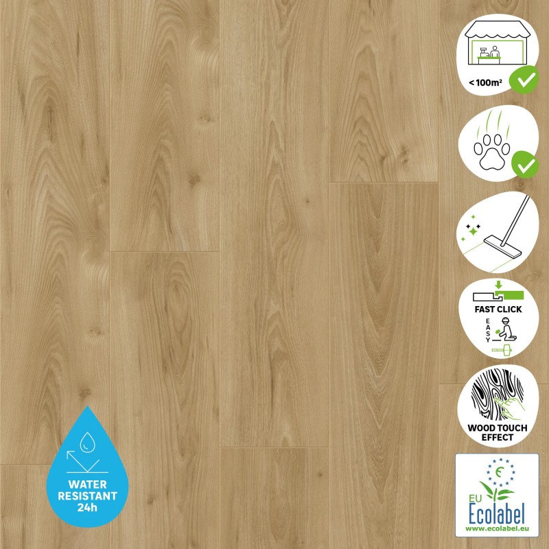 Boite de 1,69m² de Parquet Stratifié ARTENS Intenso Malte Light Boite de 1,69m² de Parquet Stratifié ARTENS Intenso Malte Light