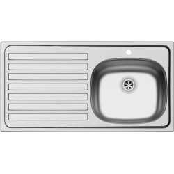 Évier de Cuisine NORD INOX à Encastrer PMR en Inox 18/10, 1 Cuve à Droite, 1 Égouttoir Prépercé - ESFR1INOXNU