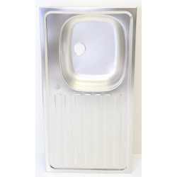Évier de Cuisine NORD INOX à Encastrer PMR en Inox 18/10, 1 Cuve à Droite, 1 Égouttoir Prépercé