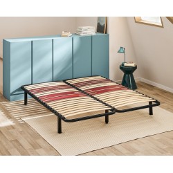 Sommier Cadre à Lattes Extra Plat 2x80x200cm BULTEX Morphologique à 5 Zones