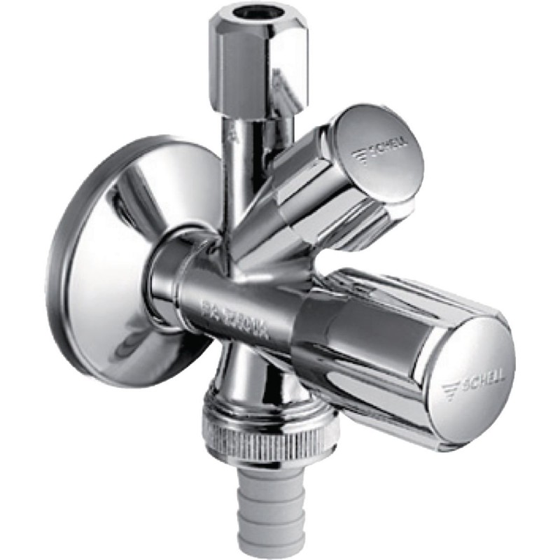 Robinet Équerre Combiné SCHELL Comfort 15x21 Chromé Robinet Équerre Combiné SCHELL Comfort 15x21 Chromé