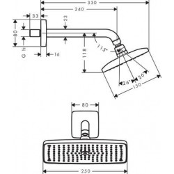 Tête de Douche HANSGROHE Raindance E240 Air 1 Jet