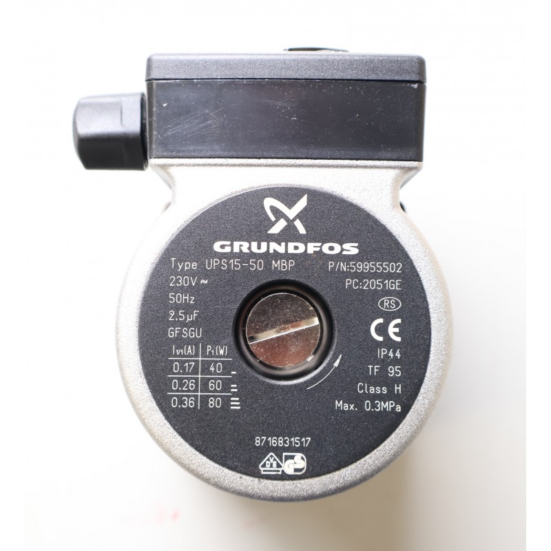 Moteur de Circulateur GRUNDFOS UPS15-50 MBP pour Système de Chauffage - L30.31517