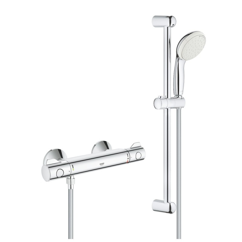 Colonne de Douche Avec Mitigeur Thermostatique GROHE Grohtherm 800 2 Jets Chromé - 34565001 Colonne de Douche Avec Mitigeur Thermostatique GROHE Grohtherm 800 2 Jets Chromé - 34565001