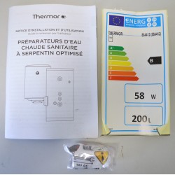 Ballon Préparateur Eau Chaude Sanitaire à Échangeur Serpentin 200L THERMOR 
 884412