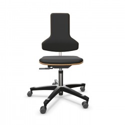 Siège Fauteuil de Bureau Laboratoire Pivotante LABOSHOP Noir/Bois