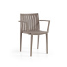 Chaise de Jardin avec Accoudoirs en Résine Beige - ELITE