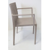 Chaise de Jardin avec Accoudoirs en Résine Beige