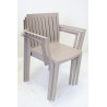 Lot de 3 Chaises de Jardin avec Accoudoirs en Résine Beige - ELITE