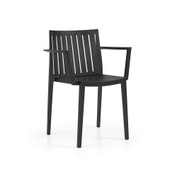 Chaise de Jardin avec Accoudoirs en Résine Gris Anthracite