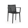 Chaise de Jardin avec Accoudoirs en Résine Gris Anthracite