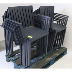 Lot de 4 Chaises de Jardin avec Accoudoirs en Résine Gris Anthracite