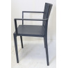Chaise de Jardin avec Accoudoirs Gris Anthracite