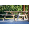 Table d'Extérieur de Pique-Nique Avec Bancs BENITO Picnik en Bois de Pin 760x1750x800mm