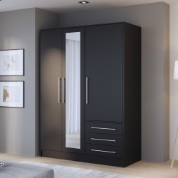 Armoire 3 portes 3 tiroirs FORTE Jupiter 200x145x60cm