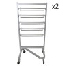 Lot de 2 Portants Range Cintres Mobile 5 Niveaux L655xH140mm