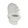 Pack Cuvette Suspendue de Toilette WC IDEAL STANDARD Exacto Rimelss en Céramique avec Abattant Frein de Chute