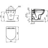 Pack Cuvette Suspendue de Toilette WC IDEAL STANDARD Exacto Rimelss en Céramique R002601