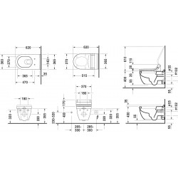 Cuvette Suspendue de Toilette WC DURAVIT Starck 3 avec Bride