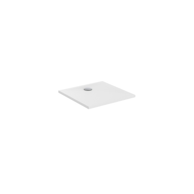 Receveur de Douche Extra-Plat Carré PORCHER Okyris à Poser en Céramique 80x80cm Blanc