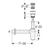 Évacuation de Lavabo GEBERIT avec Siphon 33x40 mm Chromé Brillant  - 151.021.21.1 - NEUVE