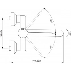 Mitigeur Mural Chromé PORCHER Okyris Pro Manette Allongée D2480AA