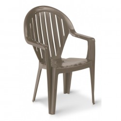 Lot de 6 Chaises de Jardin GROSFILLEX Miami Club Empilable en Polypropylène Taupe