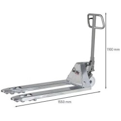 Transpalette Manuel Acier Galvanisé LIFTER by PRAMAC Fourches Longueur de 1150mm GS EVO GALV 25S4 - A248918