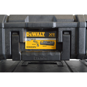 Servante Chariot Roulant Premium 3 Malettes et 8 Outils sans Fil DEWALT avec 4 Batteries 18V DCK853P4-QW - A230336