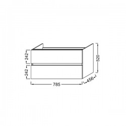 Meuble Sous Plan-Vasque de Salle de Bain JACOB DELAFON Tolbiac 80 CM - EB-2352-NWT