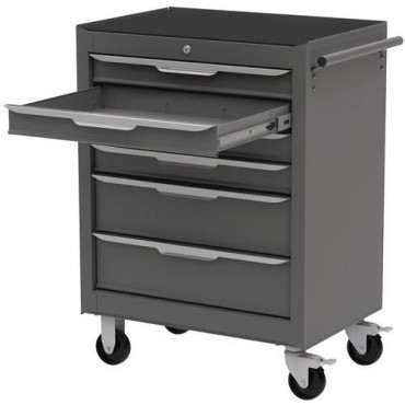 A149183 - Servante d'Atelier 6 Tiroirs en Acier Grise sur Roulettes