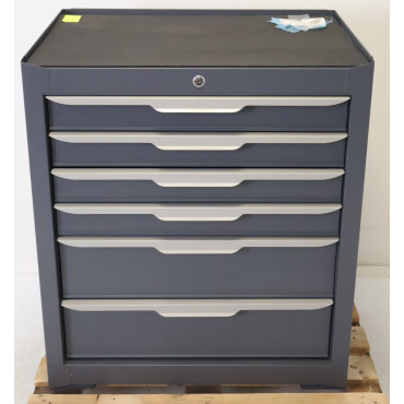 Servante d'Atelier Mobile en Acier 6 Tiroirs Grise 920x678x459mm