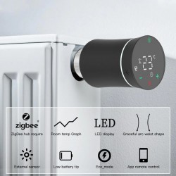 Tête Thermostatique Intelligente de Radiateur MOES BRT-100 Zigbee 3.0 Programmable - ZTRV-BY-100-WH-FR -