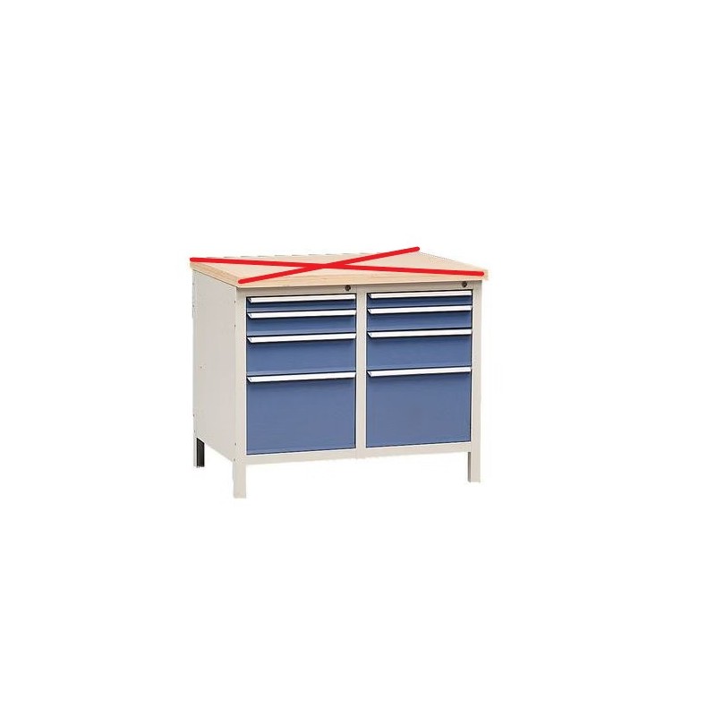 Établi d'Atelier Fixe Sans Plateau KIND Modul 100 Avec Tiroirs Établi d'Atelier Fixe Sans Plateau KIND Modul 100 Avec Tiroirs