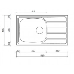 Évier de Cuisine LUISINA Inox à Encastrer Montebello Avec Grand Bac Et Égouttoir  - AV45001 IL -