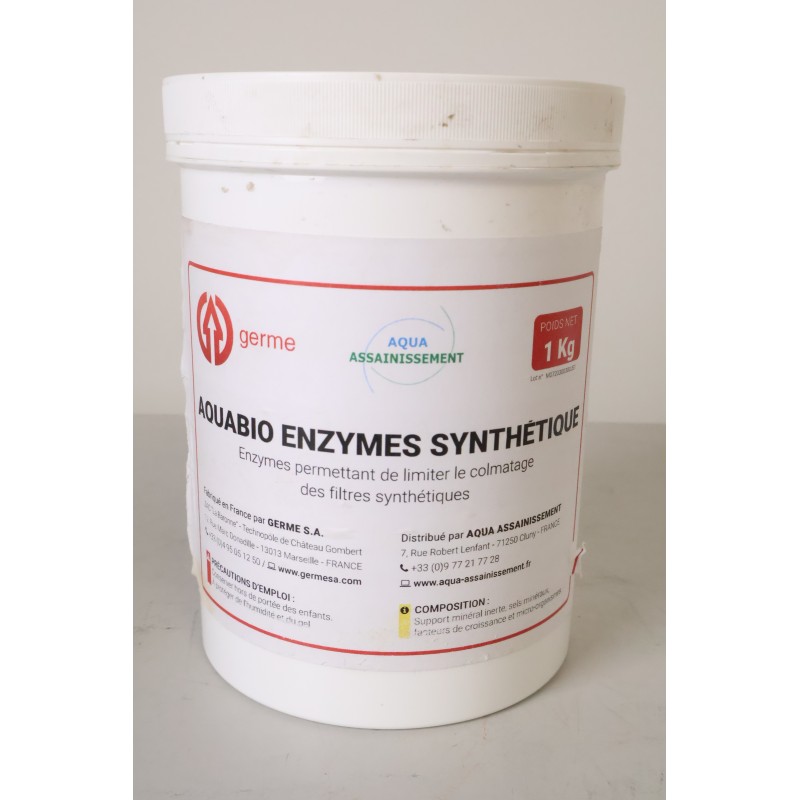 Pot de 1kg d'Aquabio Enzymes Synthétique GERME pour Limiter Colmatage des Filtres Synthétiques