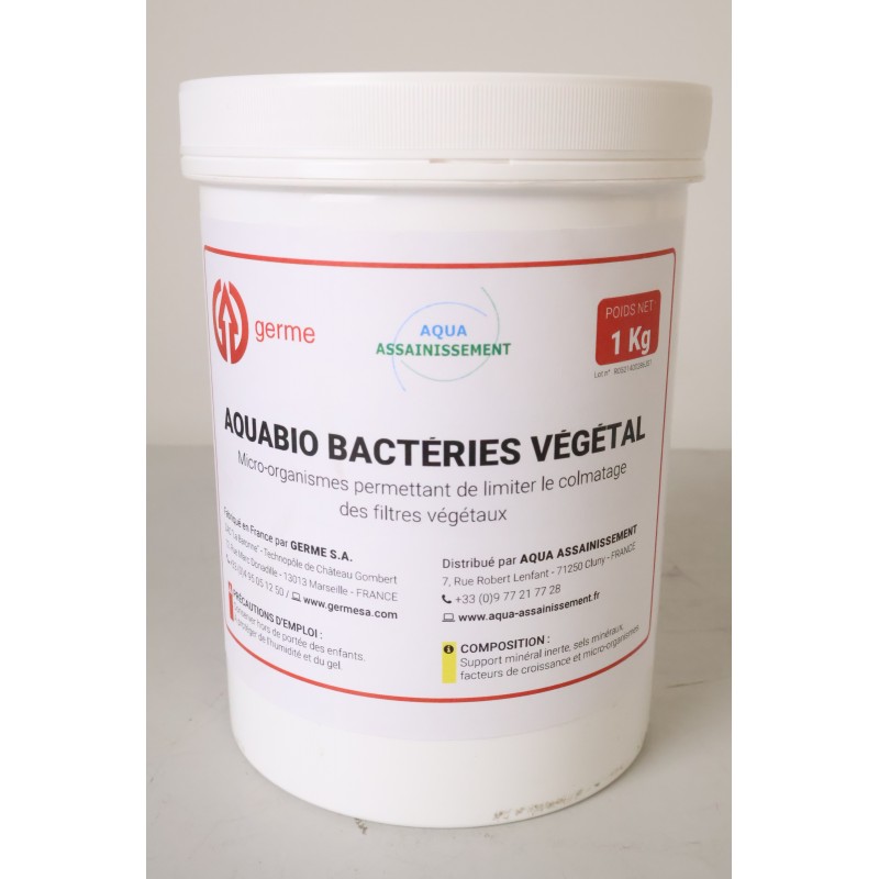 Pot de 1kg de Micro-Organismes Aquabio Bactéries Végétal GERME pour Limiter Colmatage des Filtres Végétaux