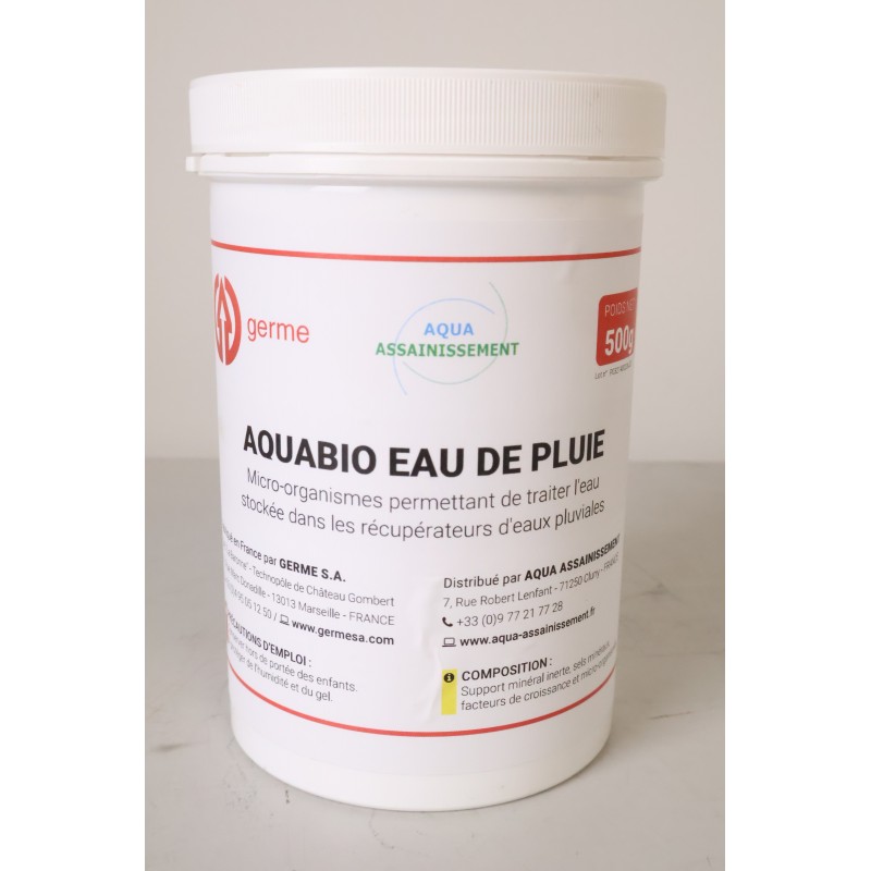 Pot de 0,5kg de Micro-Organismes Aquabio Eau de Pluie GERME pour Traiter l'Eau Stockée dans Récupérateurs Eau Pluie