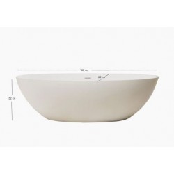 Baignoire Ovale Îlot TOTS 180x52x85cm Blanche