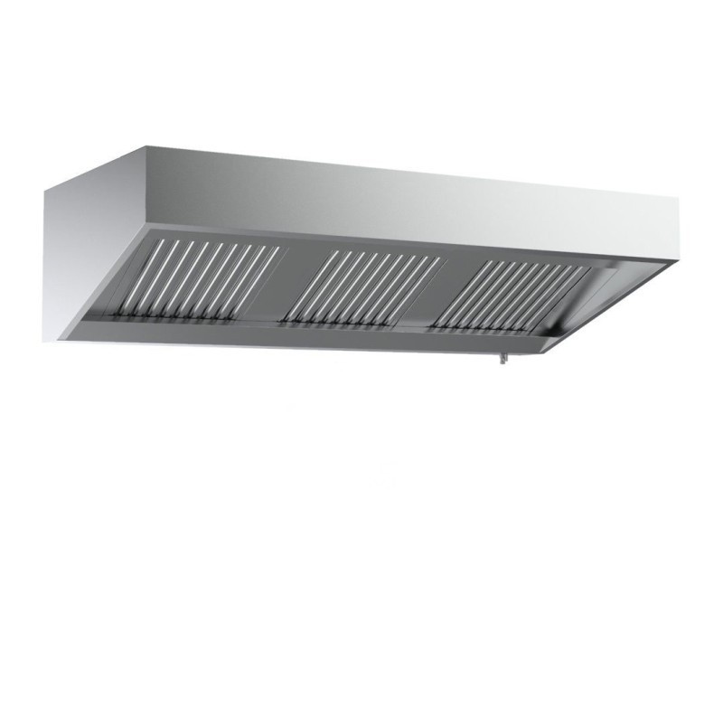 Hotte Murale Professionnelle Inox Sans Moteur GOLDINOX Avec Éclairage 2200x950x400 mm