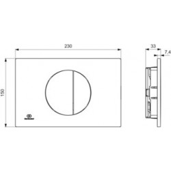 Plaque de Commande pour Toilette WC IDEAL STANDARD Oléas Double Flux Gris