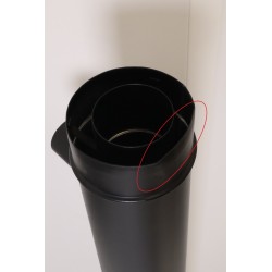 Kit Ventouse Horizontal Conduit de Poêle Etanche DINAK Diflux Inox Sortie Latérale Laqué noir pas cher