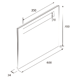 Miroir de Salle de Bain SALGAR Alcor 600 Lumière Led et Antibuée Rectangulaire 600x700mm - 97309