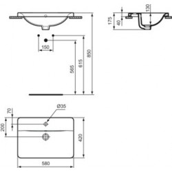 IDEAL-STANDARD-Lavabo-encastré-Connect-en-Céramique-Blanc-E504401