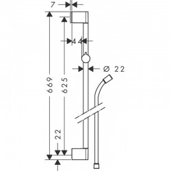 Barre de Douche HANSGROHE Unica Croma 65 cm - 26503000