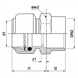 Manchon Raccord à Souder AALBERTS Tectite T270G Femelle Laiton Ø22-26x34